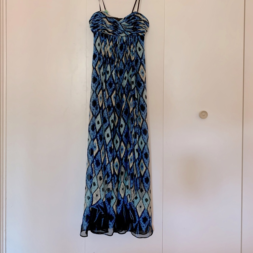 Laundry by Shelli Segal inkblot blue maxi